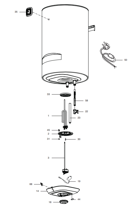 Запчасти Ariston PRO1 R ABS 50 V SLIM купить в Костанае