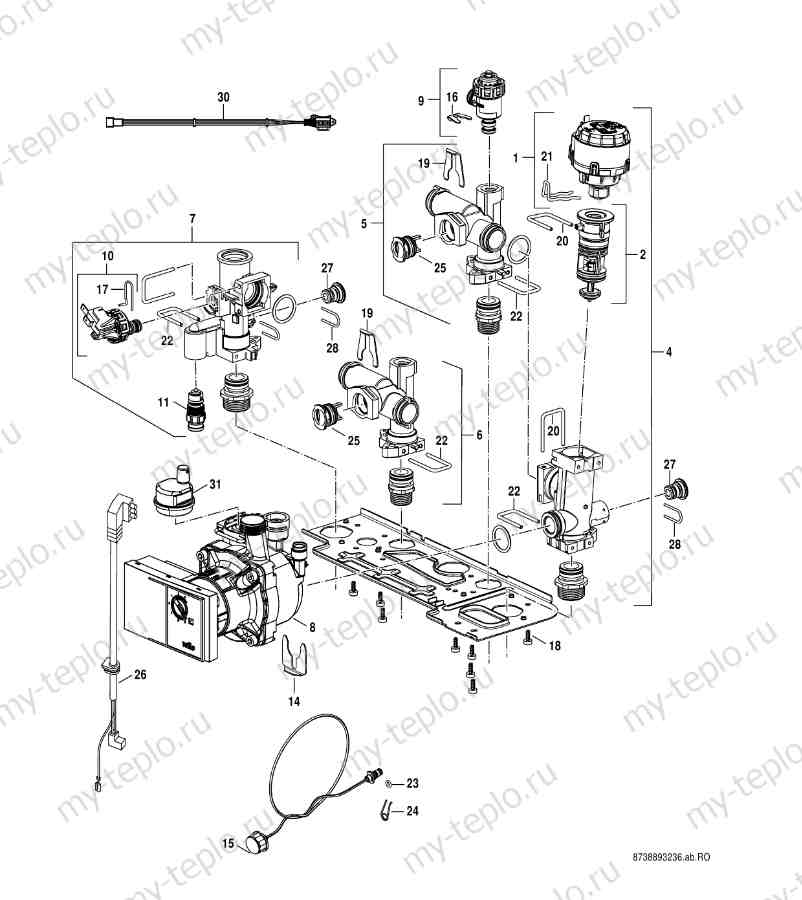 Запчасти для Buderus Logamax GB062-14: схема Запчасти Buderus Logamax GB062-14 купить в Костанае