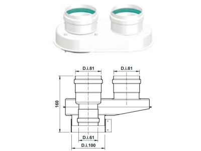 Адаптер котла для дымохода одноблочный Termica (TADA04)